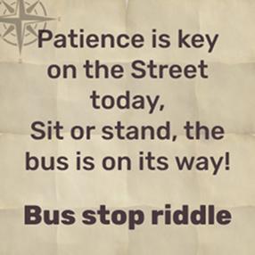 The bus is on its way, people wait for it and get on – bus stop!
