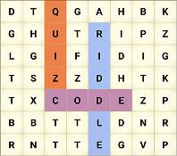Word search puzzle for escape room - hidden message in word search grid