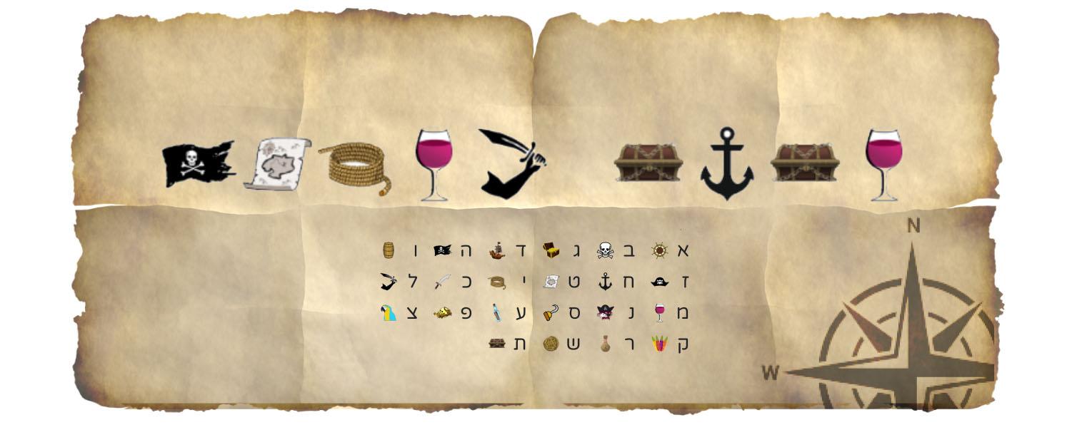 דוגמה לכתב סתרים לחפש את המטמון בשכונה - צופן לפענוח